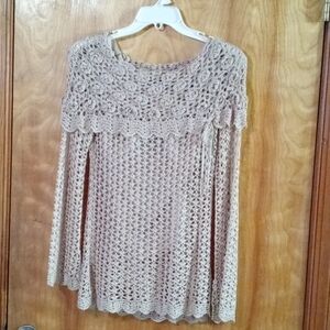 Vintage 80's Sweater and Cami and loose stitch neutral smal lknit